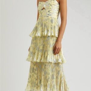 Self-Portrait Metallic Midi Dress